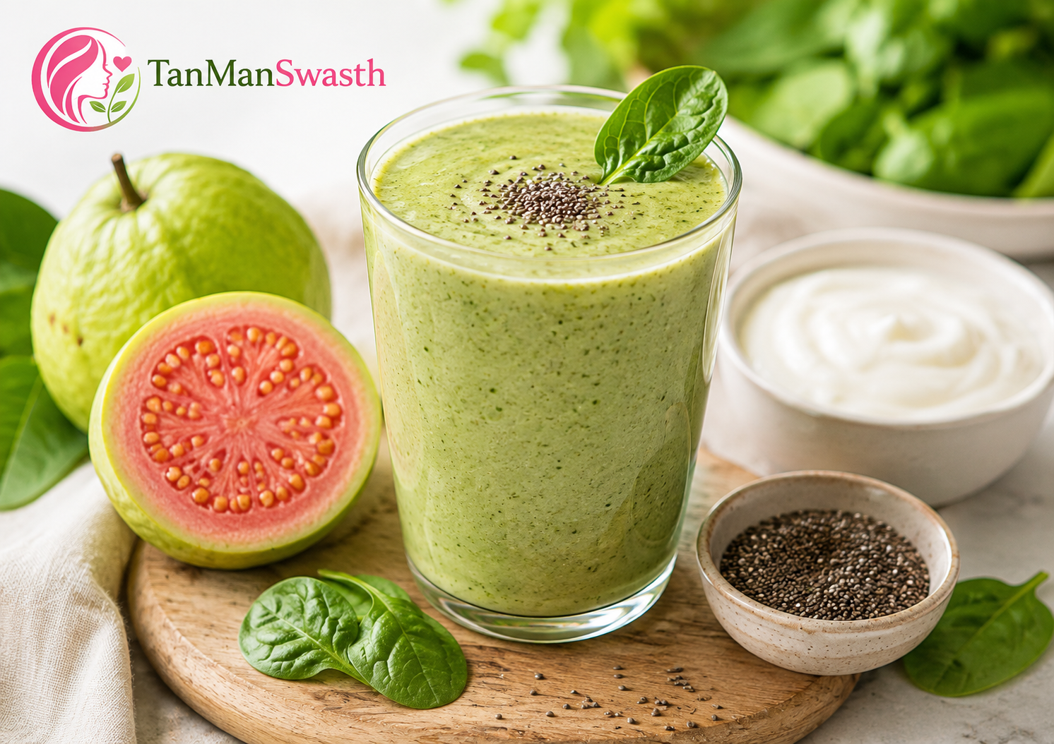Guava, Yogurt Green Smoothie